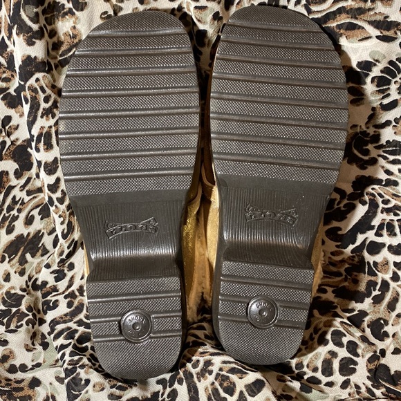 Italian clogs size 8 (I think). Gold. Worn once or twice with socks. - Picture 6 of 7